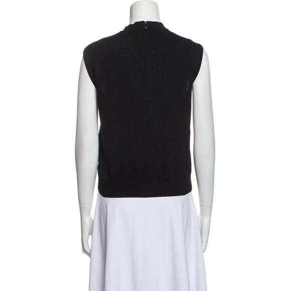 St. John Black Label Mock Neck Sleeveless Sweater Heavy Knit Top Santana Medium - Picture 3 of 5